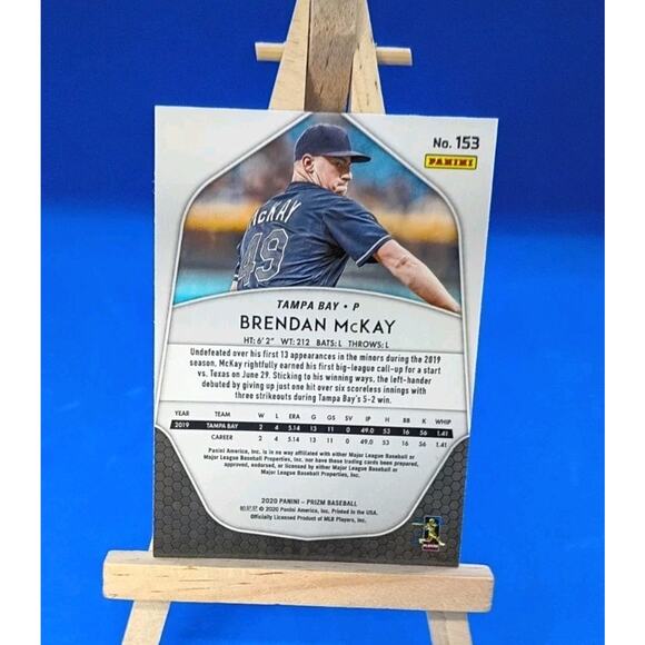 2020 Panini Prizm - Brendan McKay #153 (RC) Tampa Bay Rays - Picture 5 of 5
